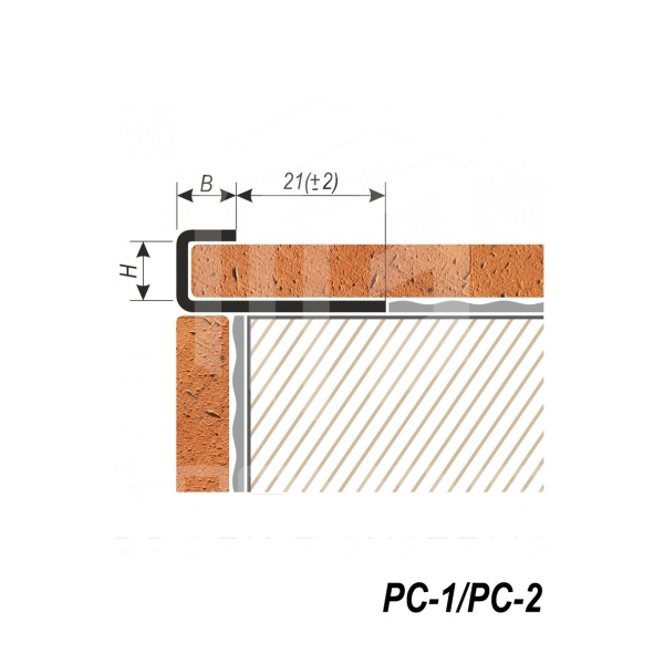 C-образный профиль для плитки и керамогранита PC-1